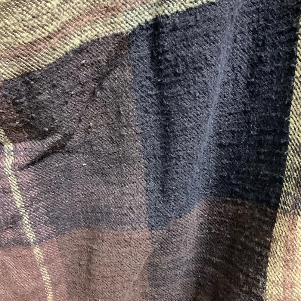 Free People‎ Women’s Plaid  oversized  Granola Girl Shirt Purple and Cream Sz XS